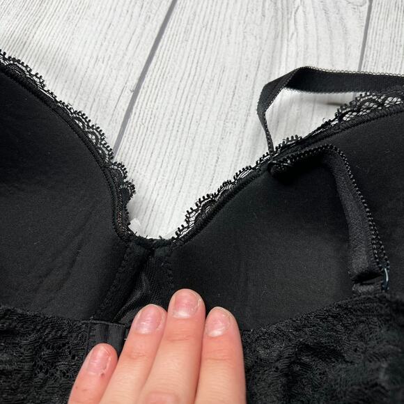 Victoria's Secret Dream Angels Lined Demi Black Lace Pushup Bra Size 34DD - Picture 5 of 9